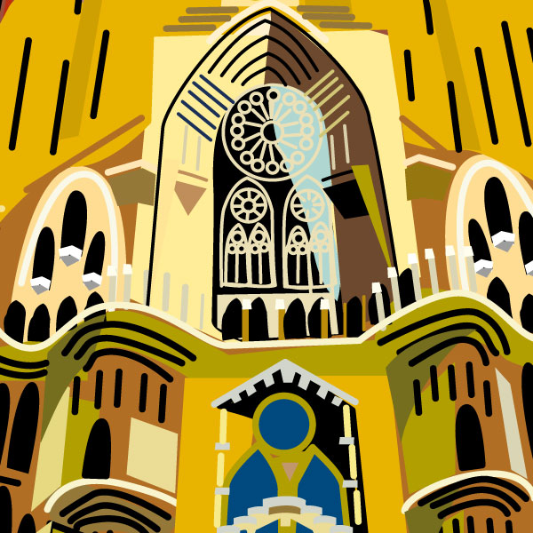 la sagrada família de Gaudí, dibujo de Montse Noguera